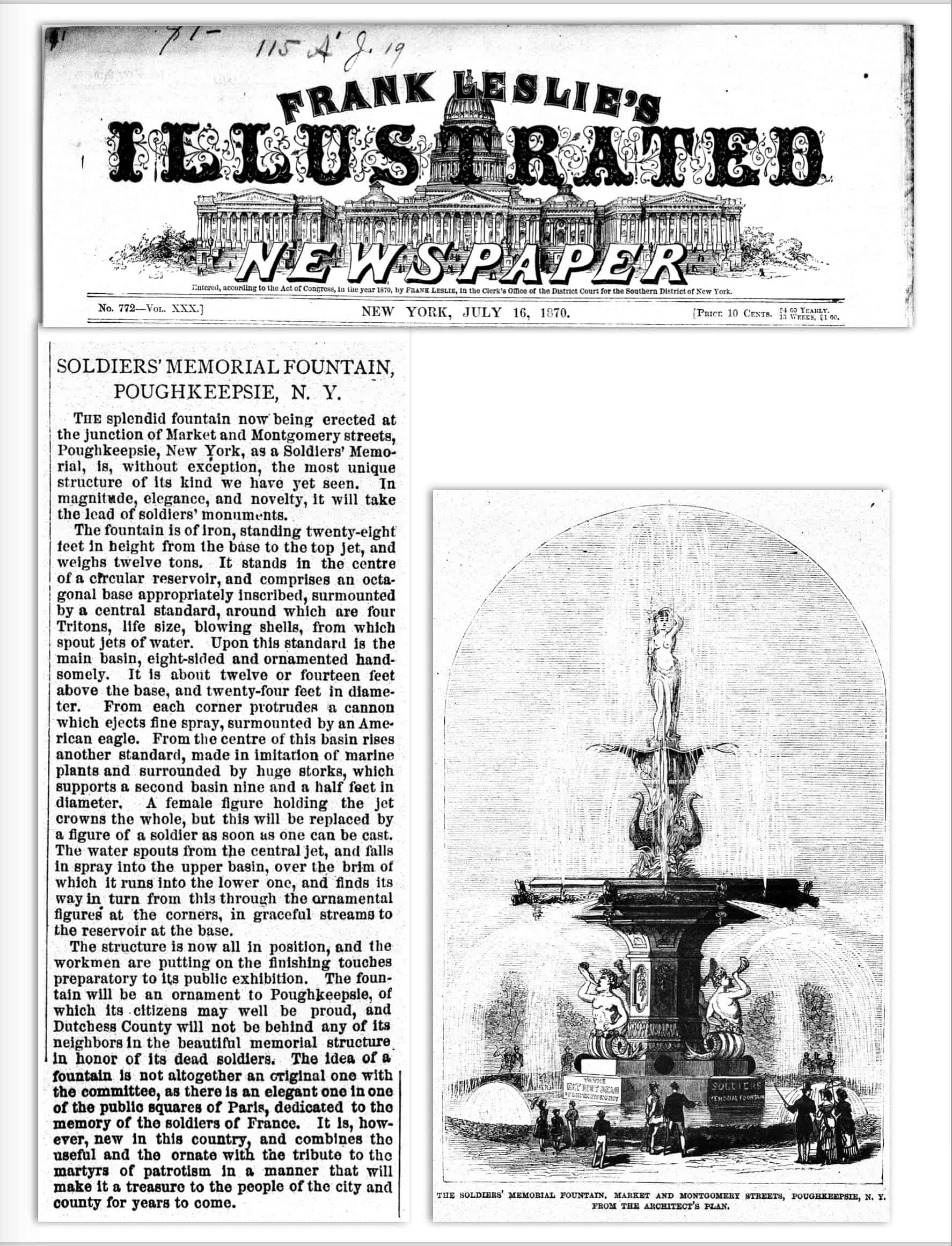 Soldiers Fountain Leslies Weekly 1870